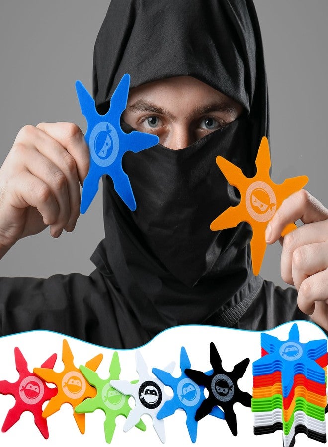 Fahacop 60 Pcs 4 Inch Ninja Throwing Stars Foam Stars Throwing Foam Star Toys for Kids Boys Ninja Theme Party Favors Halloween Cosplay Supplies, 6 Colors (Color Set 1) - Image 4